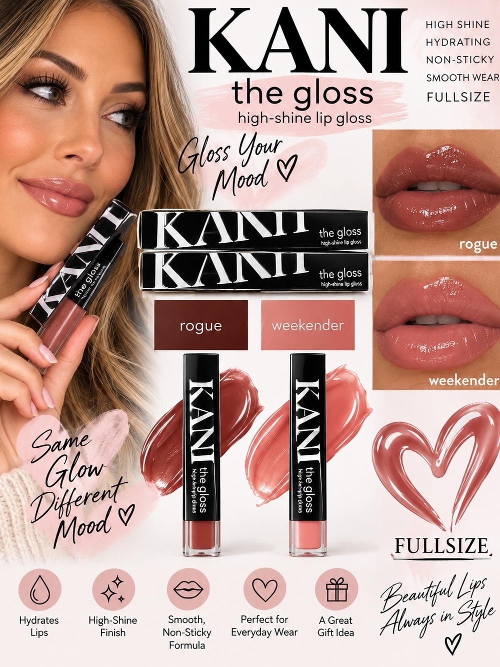 KANI The Gloss High-Shine Lip Gloss β Rogue & Weekender